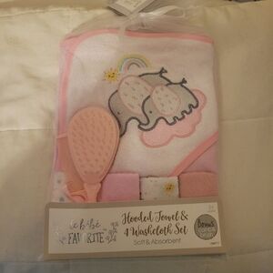 Baby Unicorn Hooded Towel & Washcloth Set